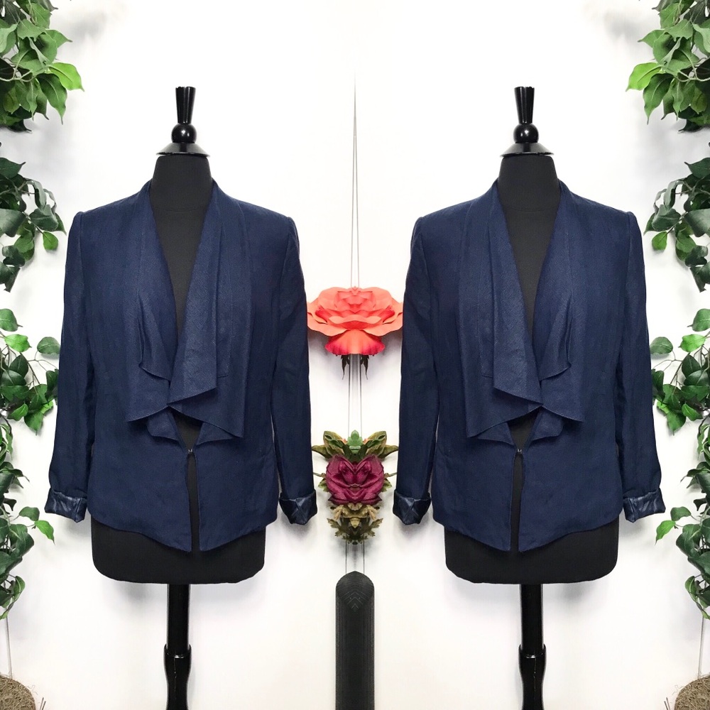 Premise Studio Blue Asymmetrical Blazer Jacket - 8
